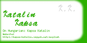 katalin kapsa business card